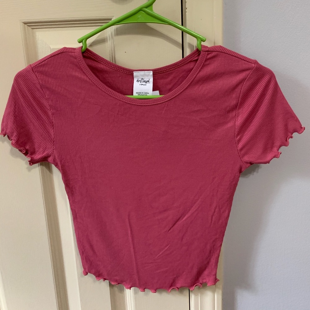 Ruffled Pink Crop